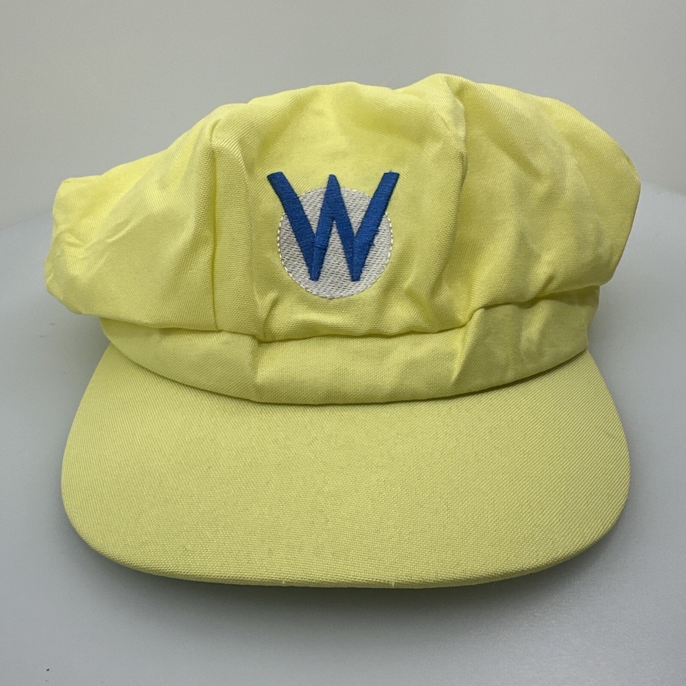 Super Mario Wario Adult Costume Character Yellow Hat Cap OSFM